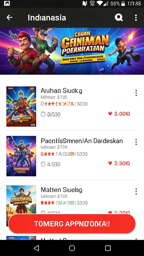 Screenshot menunjukkan berbagai permainan yang tersedia di 11TBET.