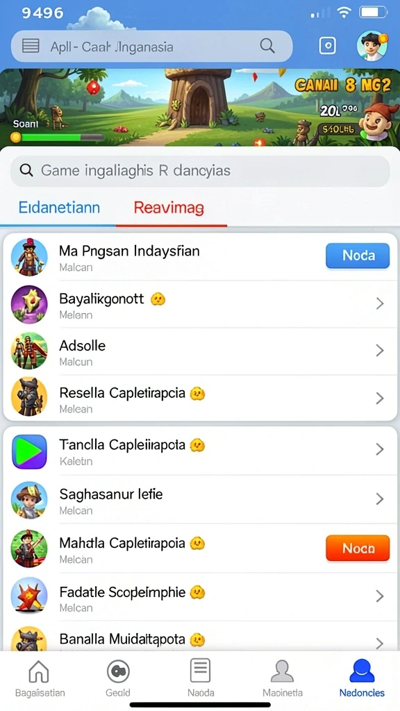 Banyak pilihan tema permainan yang menarik.