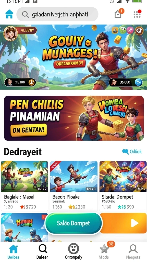 Tampilan antarmuka game yang menarik dan mudah digunakan.