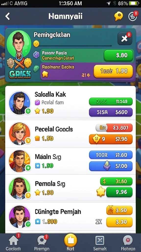 Tampilan leaderboard yang menunjukkan siapa yang terbaik di LUCKYDF.