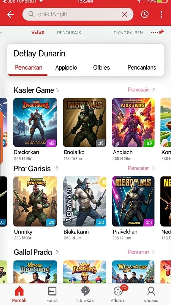 Screenshot menampilkan sistem reward yang menarik.
