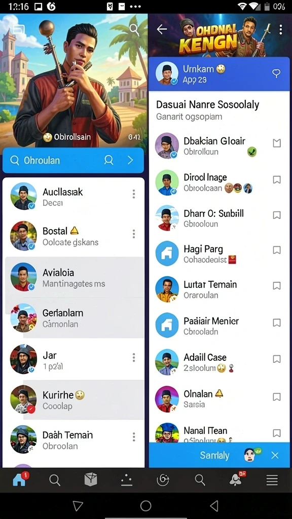 Berbagai jenis permainan yang tersedia.