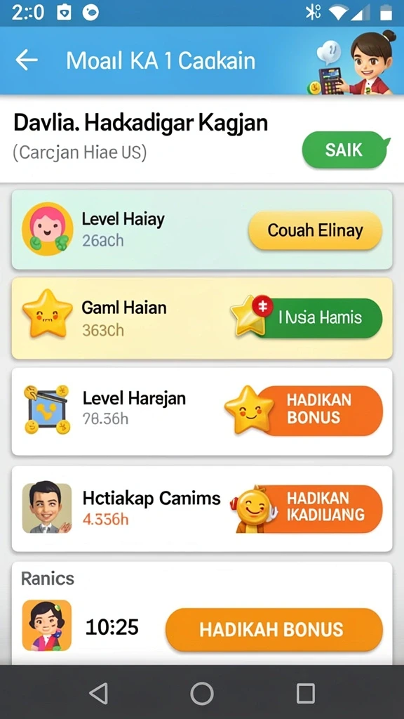 Beragam pilihan permainan yang membuat betah bermain.