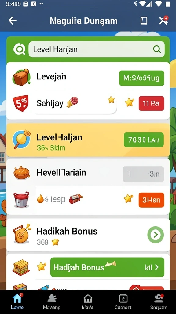 Berbagai pilihan karakter dan item yang menarik.